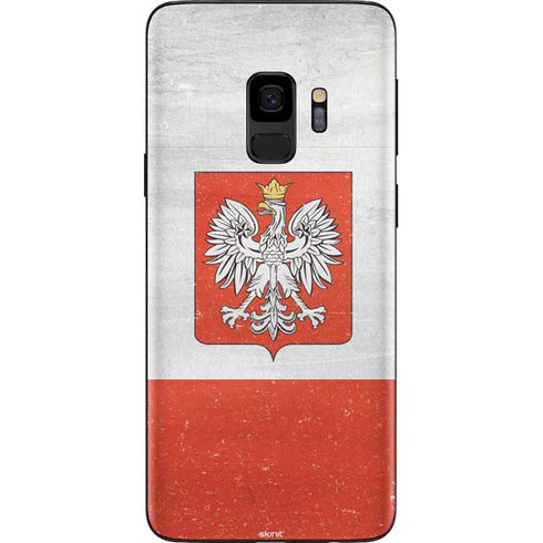 Poland Flag Distressed Galaxy S9 Skin